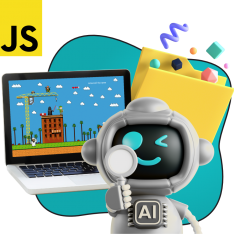 Язык программирования JavaScript + AI. Проектное обучение + геймификация + AI-помощники - КИБЕРшкола программирования для детей, компьютерные курсы для школьников, начинающих и подростков - KIBERone г. Петропавловск - Камчатский